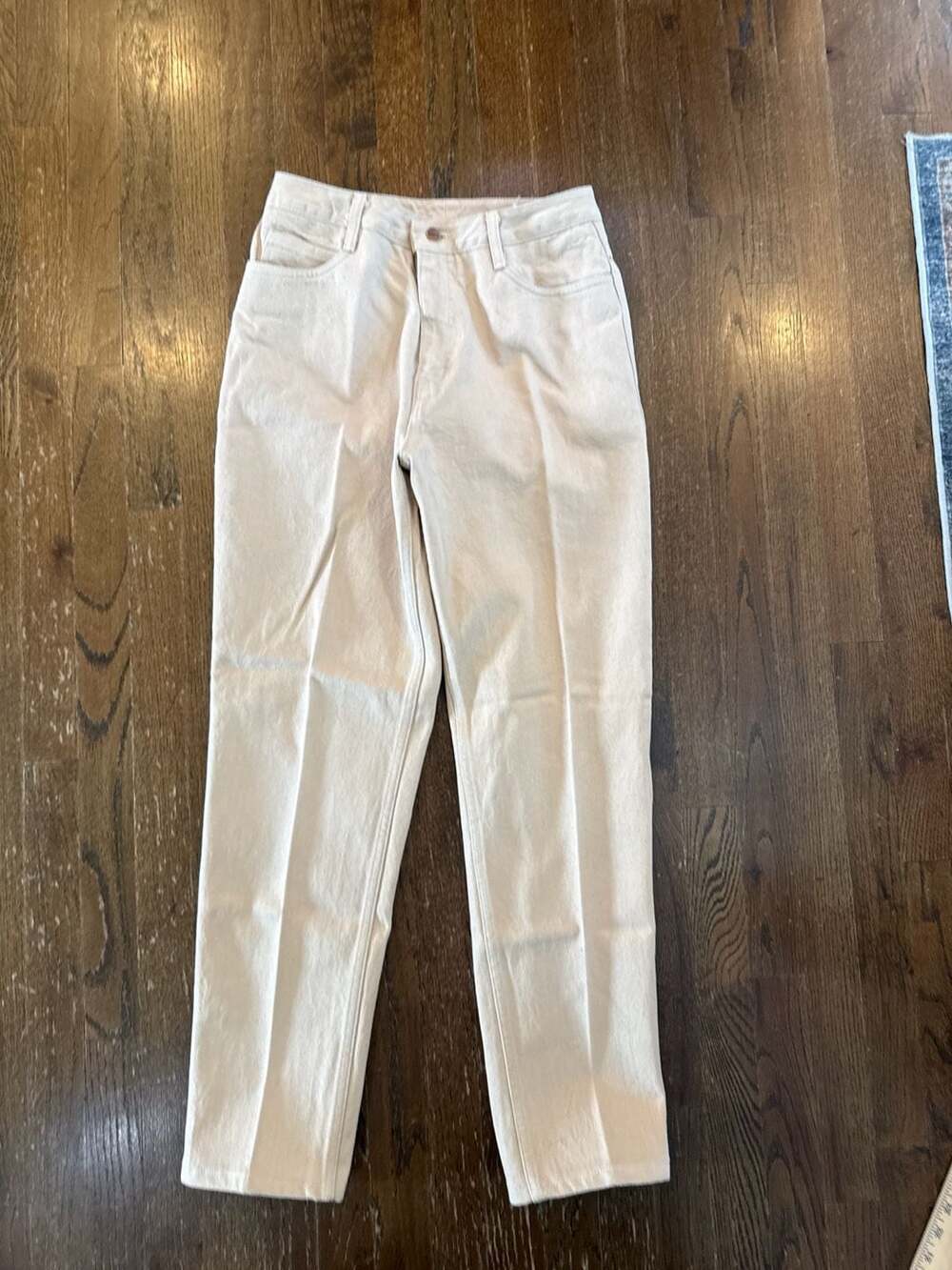 Vintage Lands' End High Rise Straight Leg Petitie Tan Jeans Made in USA